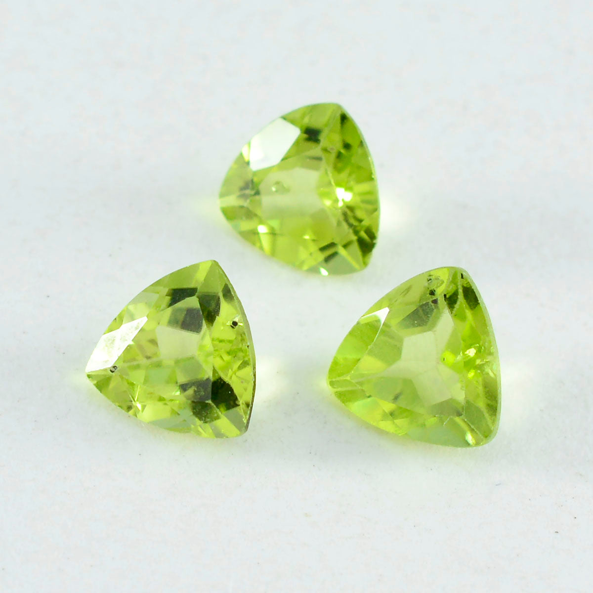 Riyogems 1PC Genuine Green Peridot Faceted 9x9 mm Trillion Shape A Quality Loose Gemstone