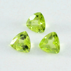 riyogems, 1 шт., натуральный зеленый перидот, ограненный 9x9 мм, форма триллиона, качественный свободный драгоценный камень