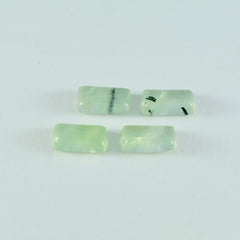 Riyogems 1 Stück grüner Prehnit-Cabochon, 10 x 20 mm, Baguett-Form, verblüffende Qualität, loser Stein
