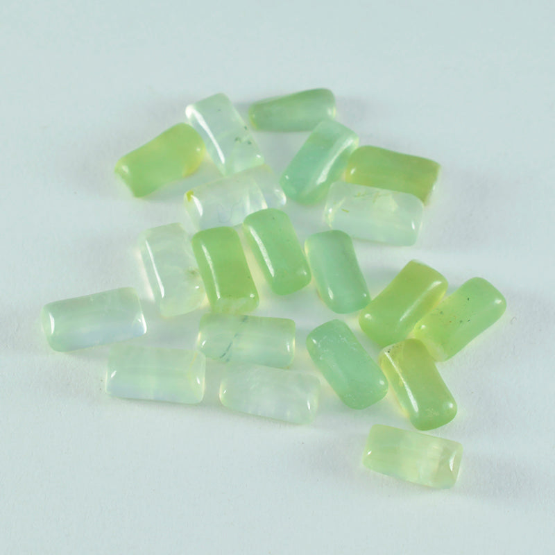 riyogems 1pc グリーン プレナイト カボション 3x6 mm バゲット形状の優れた品質のルース宝石