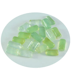 Riyogems – cabochon en préhnite verte, 4x8mm, en forme de baguette, jolie pierre précieuse de qualité, 1 pièce