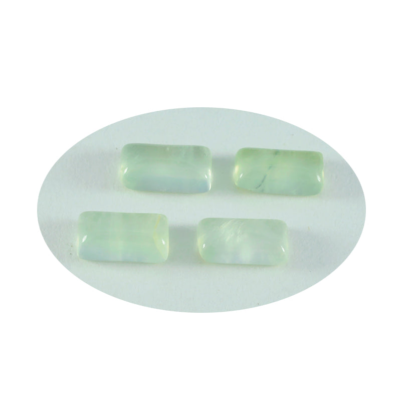 Riyogems 1PC Green Prehnite Cabochon 5x10 mm Baguett Shape astonishing Quality Gems