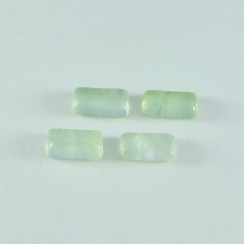 Riyogems 1PC Green Prehnite Cabochon 5x10 mm Baguett Shape astonishing Quality Gems