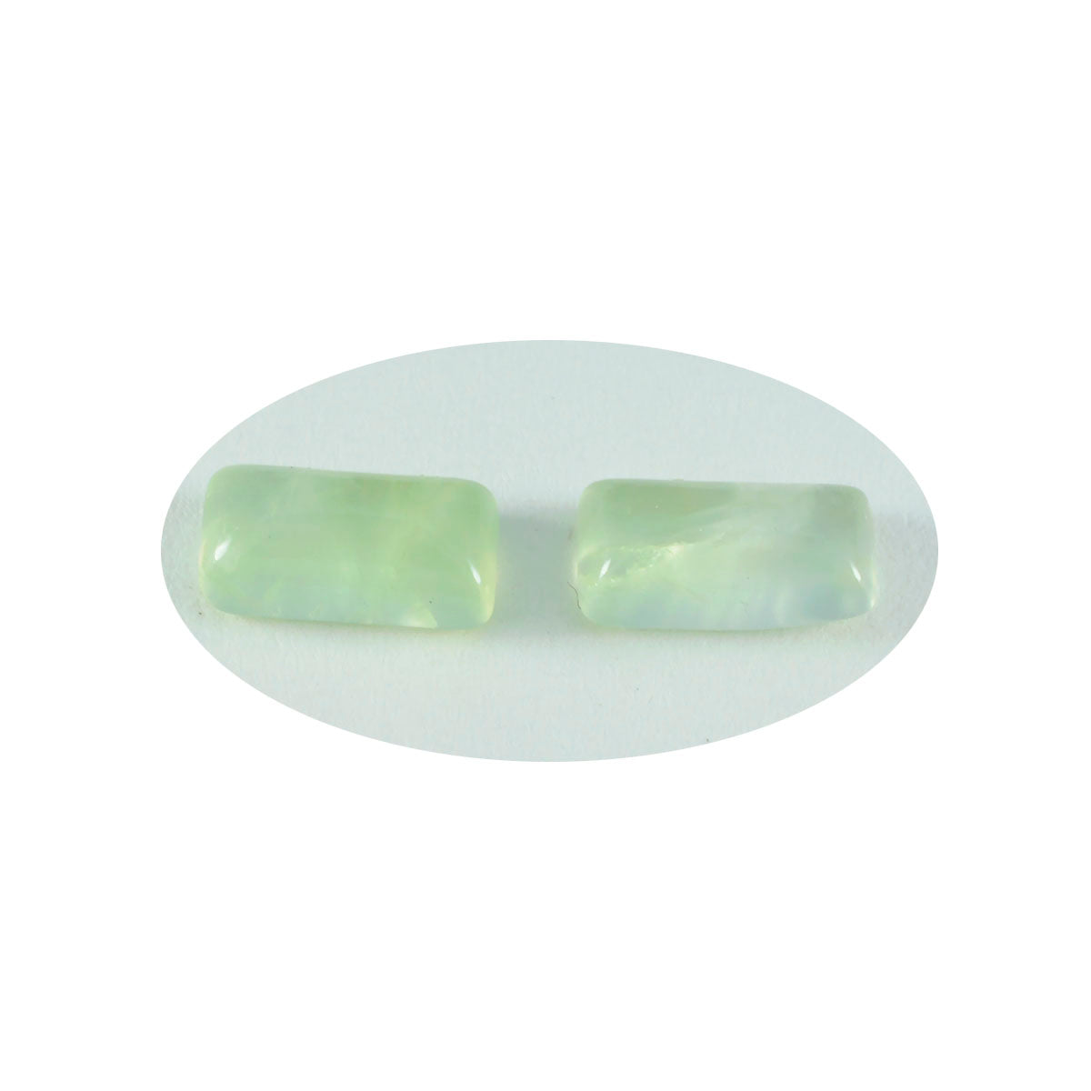 Riyogems 1PC Green Prehnite Cabochon 8x16 mm Baguett Shape great Quality Loose Gem