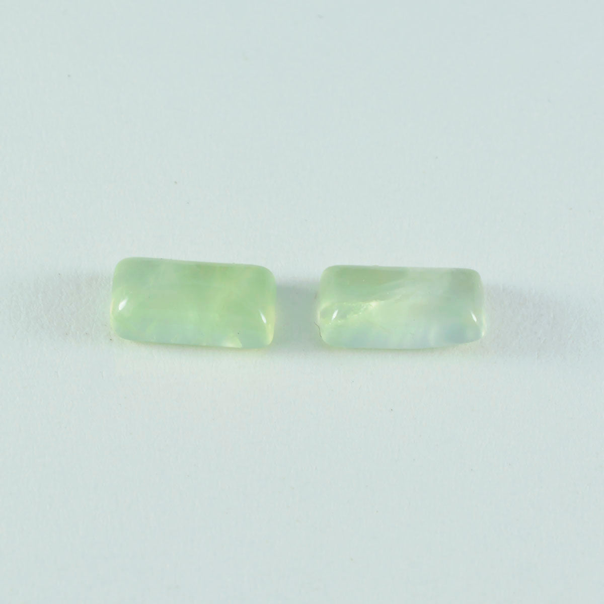 Riyogems 1PC Green Prehnite Cabochon 8x16 mm Baguett Shape great Quality Loose Gem