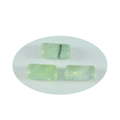 Riyogems 1PC Green Prehnite Cabochon 9x18 mm Baguett Shape fantastic Quality Loose Gems