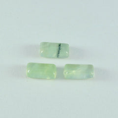 Riyogems 1PC Green Prehnite Cabochon 9x18 mm Baguett Shape fantastic Quality Loose Gems