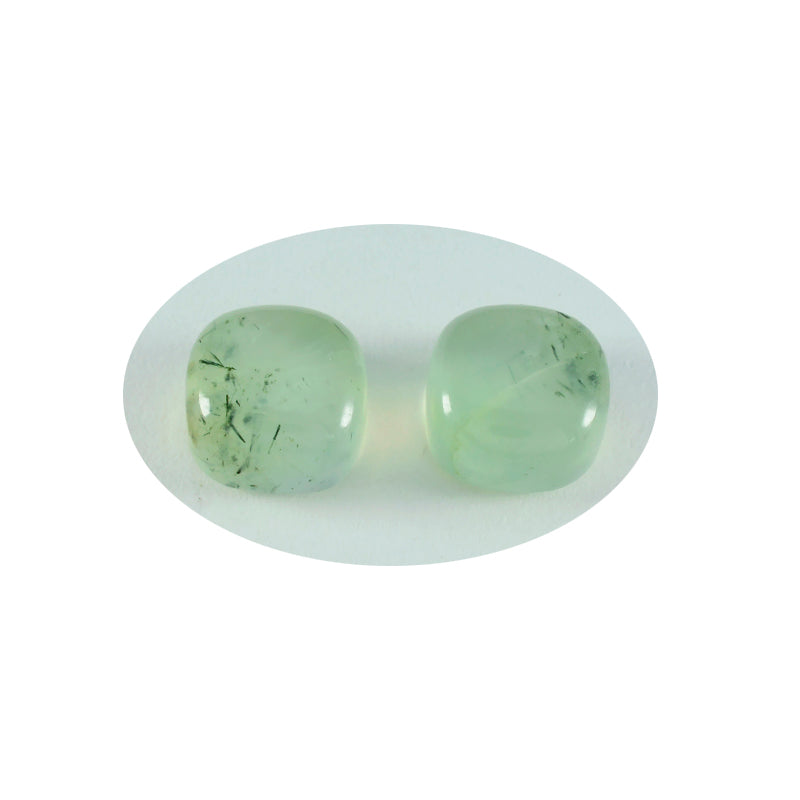 Riyogems 1PC Green Prehnite Cabochon 5x5 mm Cushion Shape wonderful Quality Loose Gemstone