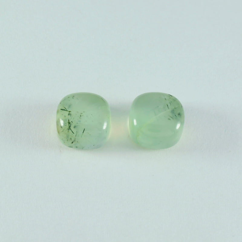 riyogems 1 pieza cabujón de prehnita verde 5x5 mm forma de cojín piedra preciosa suelta de maravillosa calidad