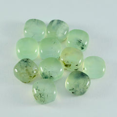 Riyogems 1PC Green Prehnite Cabochon 8x8 mm Cushion Shape awesome Quality Stone