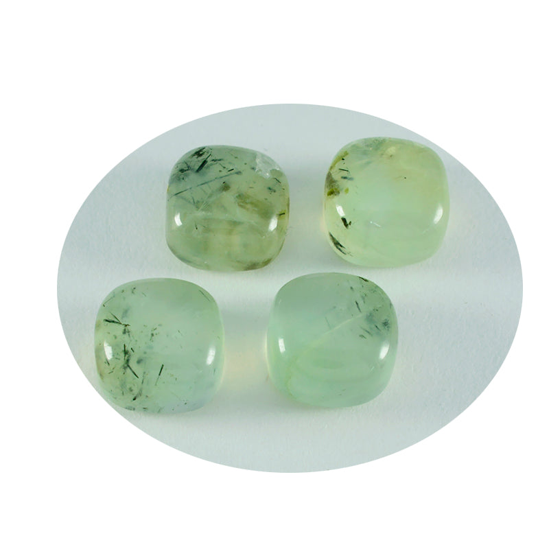 Riyogems 1PC Green Prehnite Cabochon 9x9 mm Cushion Shape beauty Quality Gemstone
