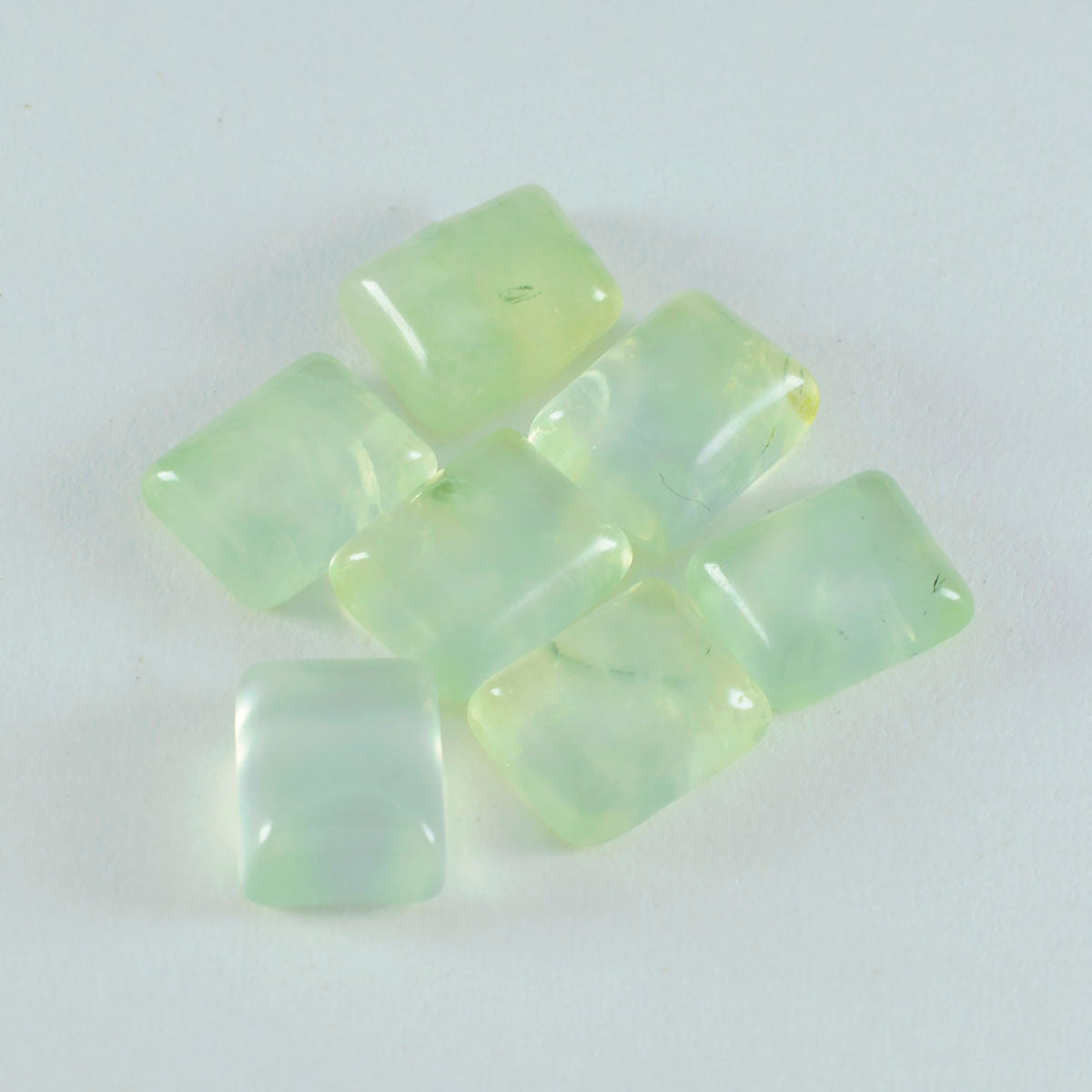 Riyogems 1 Stück grüner Prehnit-Cabochon, 12 x 16 mm, achteckige Form, schöne, hochwertige lose Edelsteine