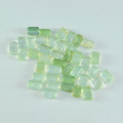 riyogems 1pc green prehnite cabochon 4x6 mm octagon shape cute quality loose gems