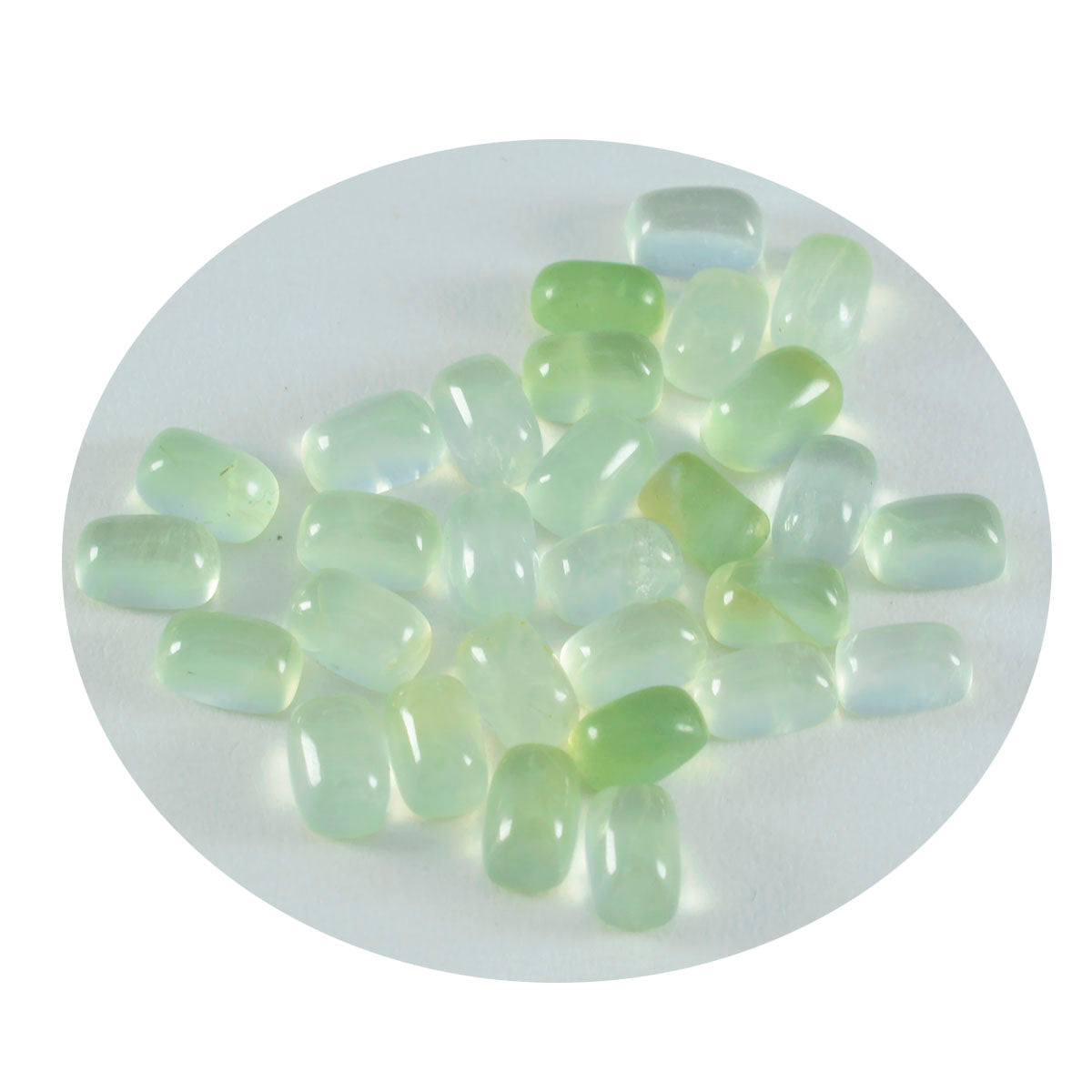 riyogems 1pc green prehnite cabochon 5x7 mm octagon shape a quality loose stone