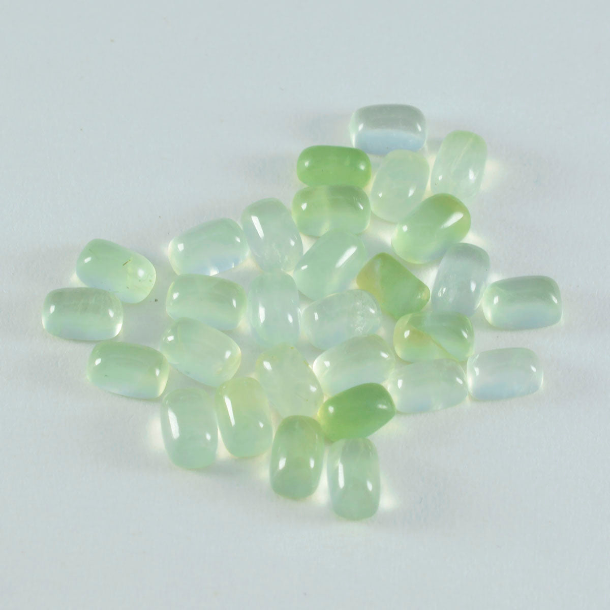 riyogems 1pc green prehnite cabochon 5x7 mm octagon shape a quality loose stone