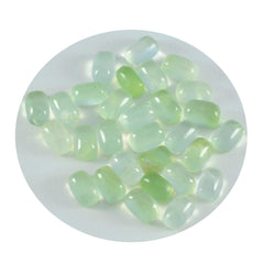 Riyogems 1PC Green Prehnite Cabochon 6x8 mm Octagon Shape AA Quality Loose Gemstone