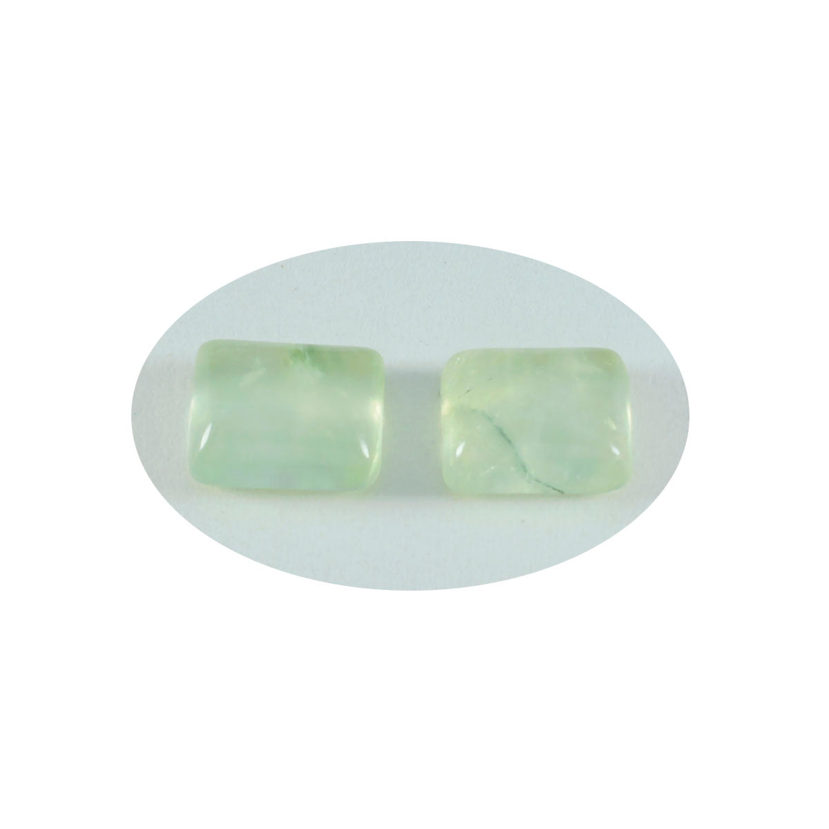 Riyogems 1PC Green Prehnite Cabochon 8x10 mm Octagon Shape A+ Quality Gems