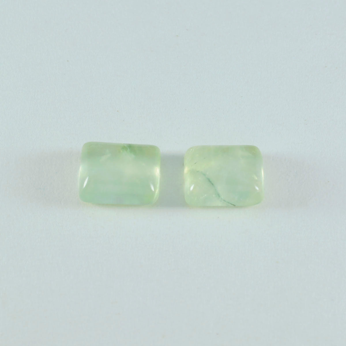 riyogems 1pc cabochon de préhnite verte 8x10 mm forme octogonale a+ pierres précieuses de qualité