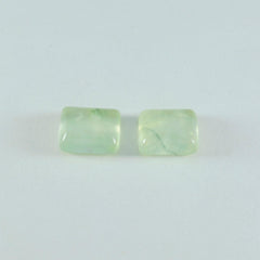 Riyogems 1 Stück grüner Prehnit-Cabochon, 8 x 10 mm, Achteckform, A+-Qualitätsedelsteine