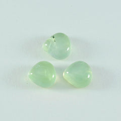 Riyogems 1PC Green Prehnite Cabochon 10x10 mm Heart Shape excellent Quality Loose Gem