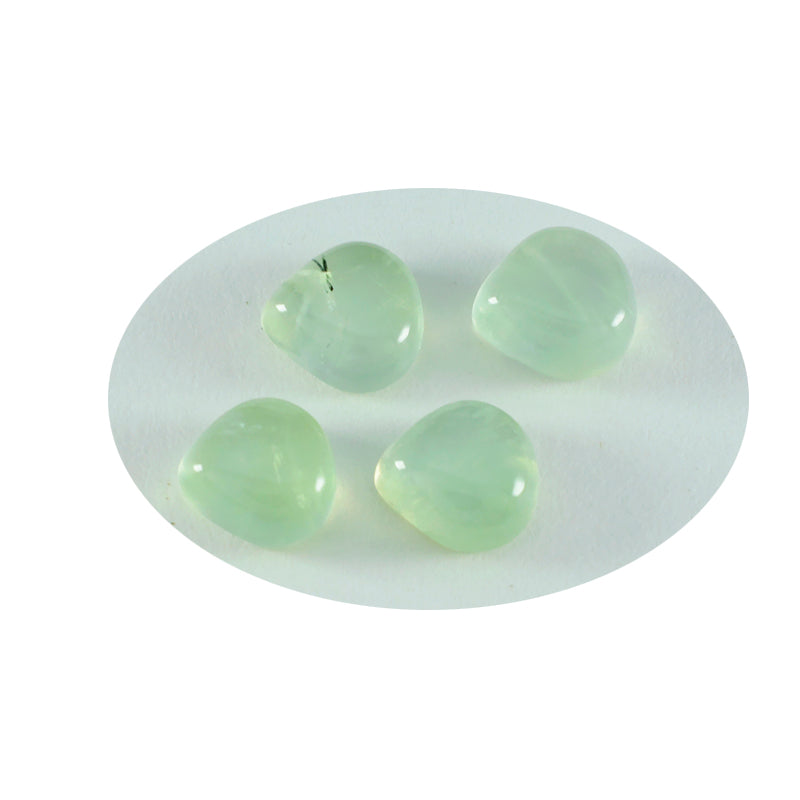 Riyogems 1PC Green Prehnite Cabochon 11x11 mm Heart Shape pretty Quality Loose Gems