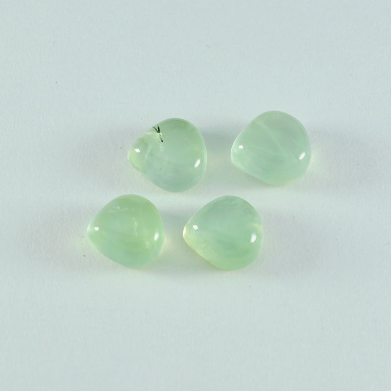 Riyogems 1PC Green Prehnite Cabochon 11x11 mm Heart Shape pretty Quality Loose Gems