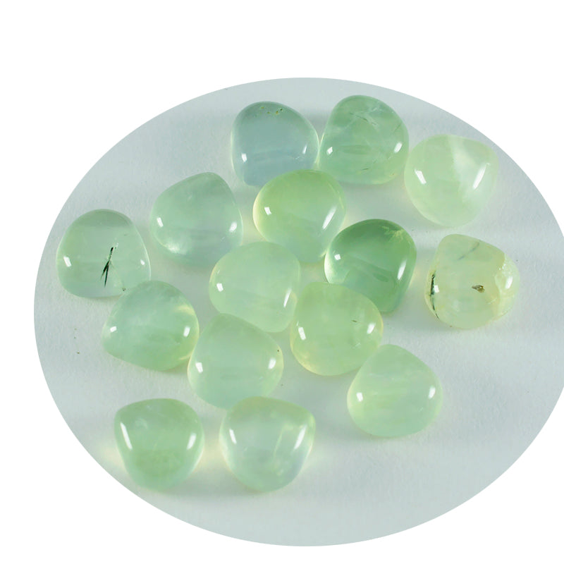 Riyogems 1PC Green Prehnite Cabochon 12x12 mm Heart Shape astonishing Quality Loose Stone