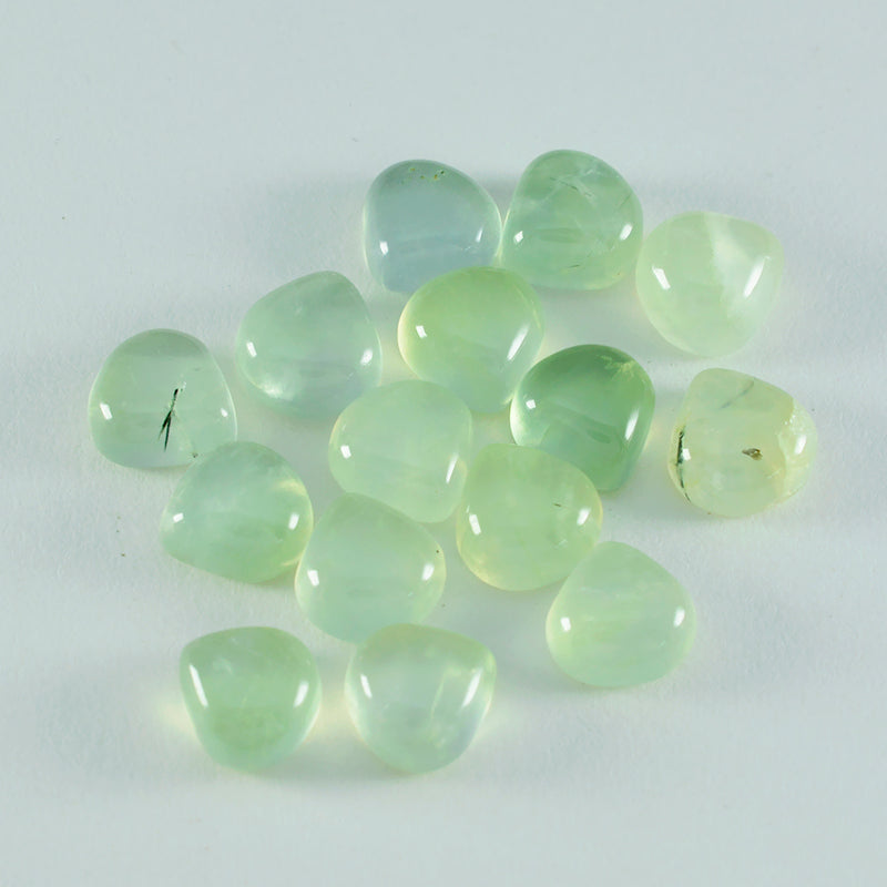 Riyogems 1 Stück grüner Prehnit-Cabochon, 12 x 12 mm, Herzform, erstaunlich hochwertiger loser Stein