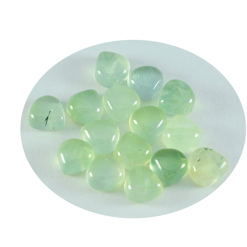 Riyogems 1PC Green Prehnite Cabochon 13x13 mm Heart Shape lovely Quality Loose Gemstone