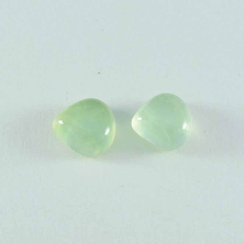 riyogems 1 pezzo cabochon di prehnite verde 14x14 mm a forma di cuore, gemma di bella qualità
