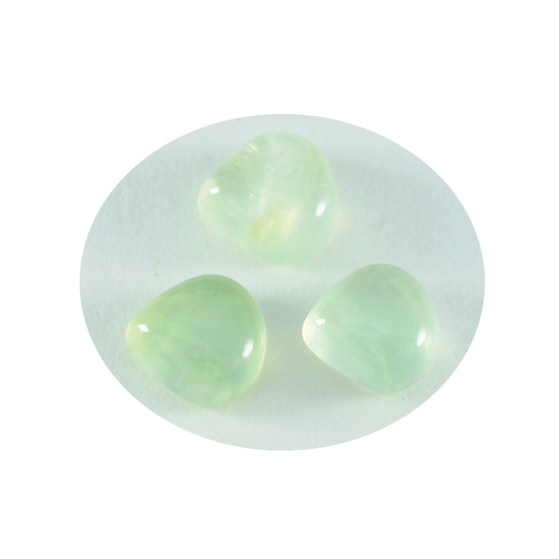 Riyogems 1PC Green Prehnite Cabochon 15x15 mm Heart Shape great Quality Gems