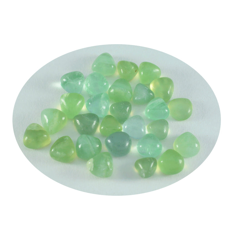 Riyogems 1pc cabochon de préhnite verte 4x4mm en forme de coeur belle qualité pierre en vrac