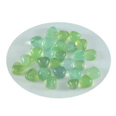 Riyogems 1pc cabochon de préhnite verte 4x4mm en forme de coeur belle qualité pierre en vrac