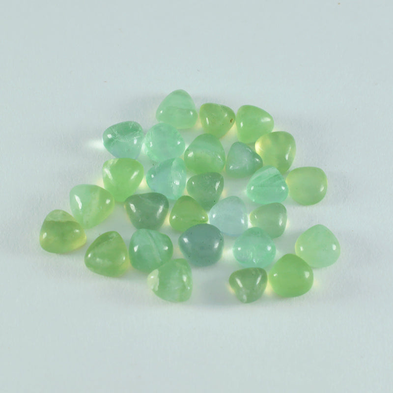 Riyogems 1pc cabochon de préhnite verte 4x4mm en forme de coeur belle qualité pierre en vrac