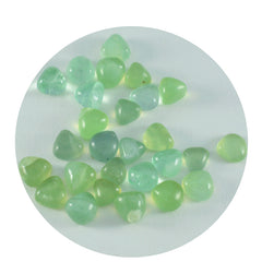 riyogems 1pc グリーン プレナイト カボション 5x5 mm ハート形の魅力的な品質のルース宝石