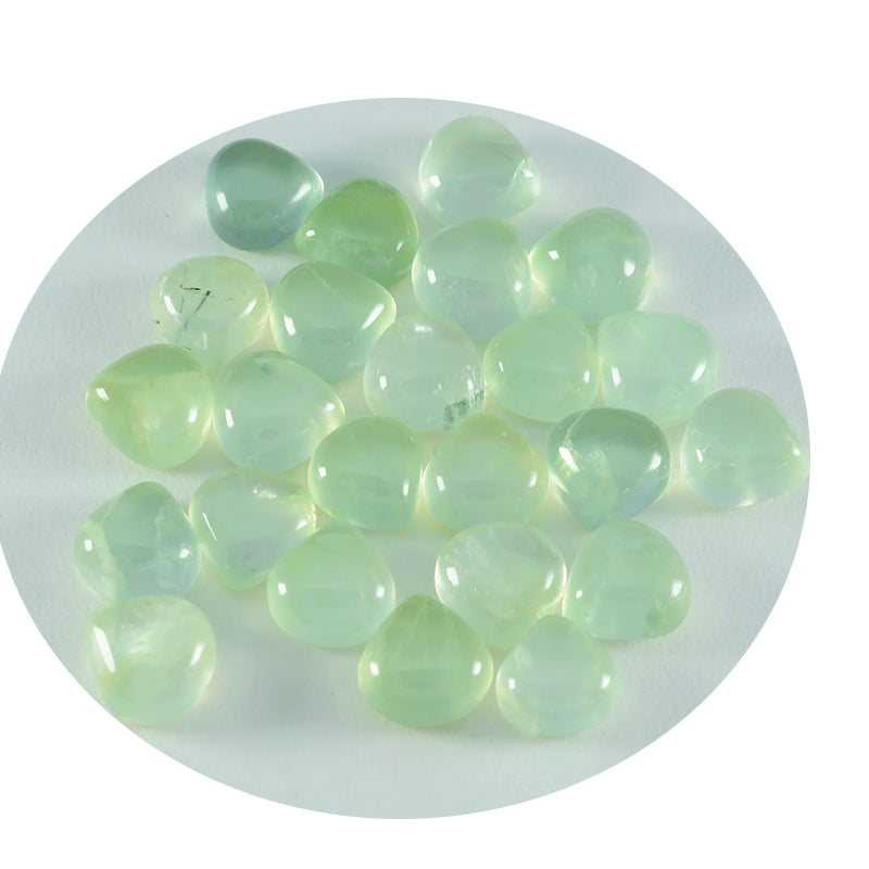 Riyogems 1PC Green Prehnite Cabochon 7x7 mm Heart Shape handsome Quality Gems