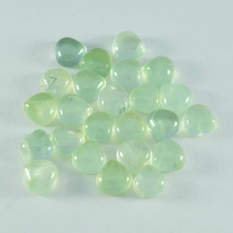 Riyogems 1PC Green Prehnite Cabochon 7x7 mm Heart Shape handsome Quality Gems