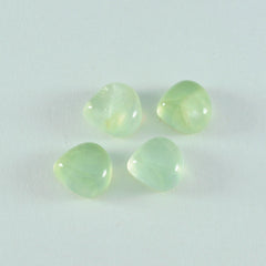 Riyogems 1PC Green Prehnite Cabochon 8x8 mm Heart Shape good-looking Quality Stone