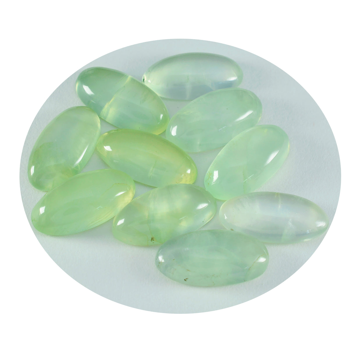 riyogems 1pc cabochon di prehnite verde 10x20 mm forma marquise gemme di qualità straordinaria