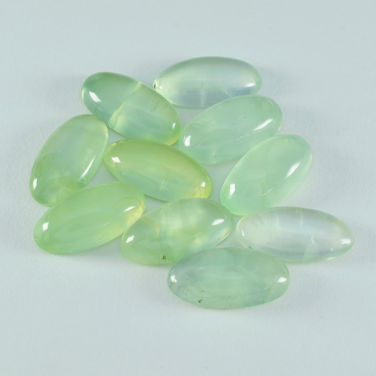 Riyogems, 1 pieza, cabujón de prehnita verde, 10x20mm, forma de marquesa, gemas de calidad increíble