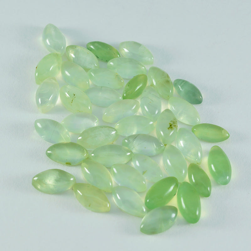 riyogems 1шт зеленый пренит кабошон 5x10 мм форма маркиза замечательное качество свободный драгоценный камень