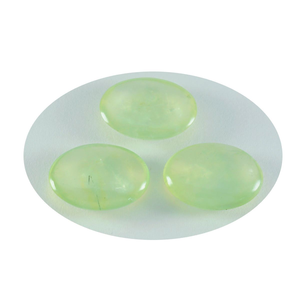 Riyogems 1 pieza cabujón de prehnita verde 10x14 mm forma ovalada piedra de buena calidad