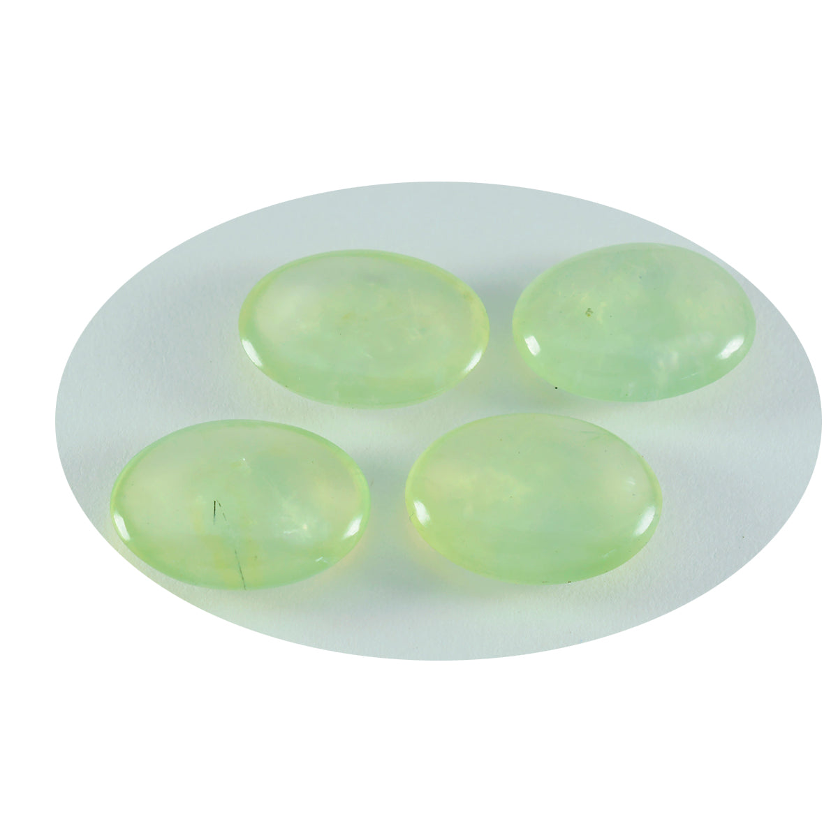 Riyogems 1PC Green Prehnite Cabochon 12x16 mm Oval Shape beautiful Quality Gemstone