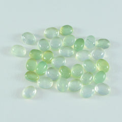 Riyogems 1PC Green Prehnite Cabochon 4x6 mm Oval Shape A Quality Gemstone