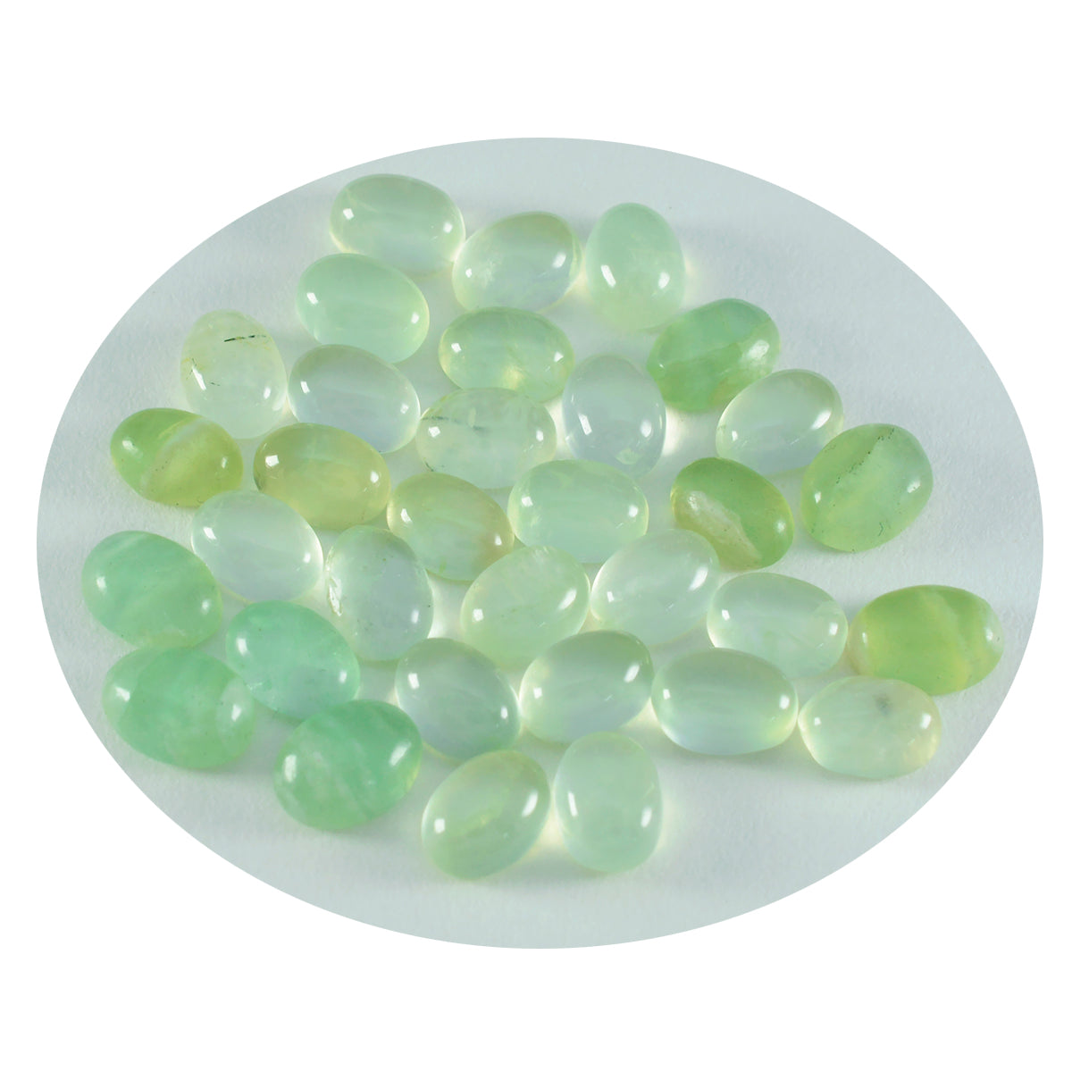 riyogems 1pc green prehnite cabochon 5x7 mm oval shape aa quality loose gem