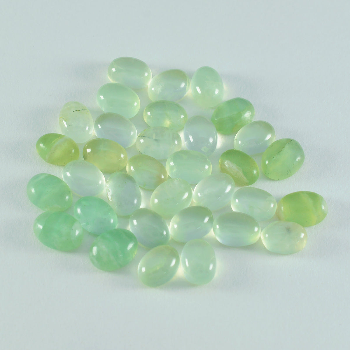 riyogems 1pc green prehnite cabochon 5x7 mm oval shape aa quality loose gem