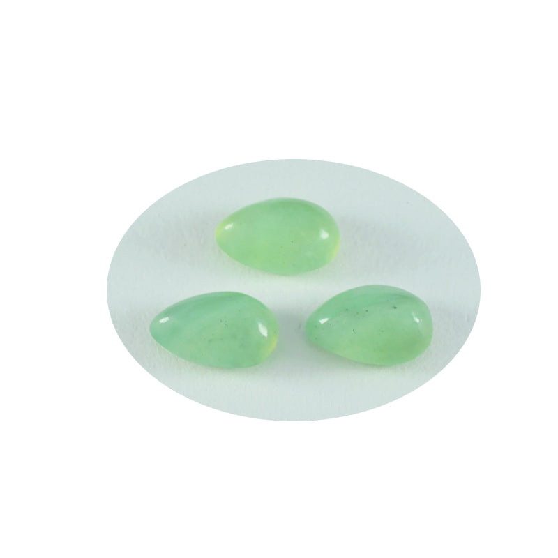 riyogems 1pc cabochon in prehnite verde 10x14 mm a forma di pera, pietra di bella qualità