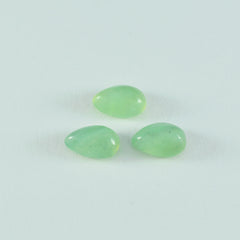 Riyogems 1PC Green Prehnite Cabochon 10x14 mm Pear Shape pretty Quality Stone