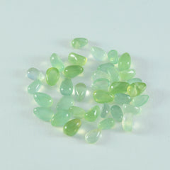 Riyogems 1PC Green Prehnite Cabochon 5x7 mm Pear Shape handsome Quality Loose Stone