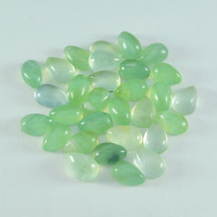 Riyogems 1PC Green Prehnite Cabochon 6x9 mm Pear Shape good-looking Quality Loose Gemstone